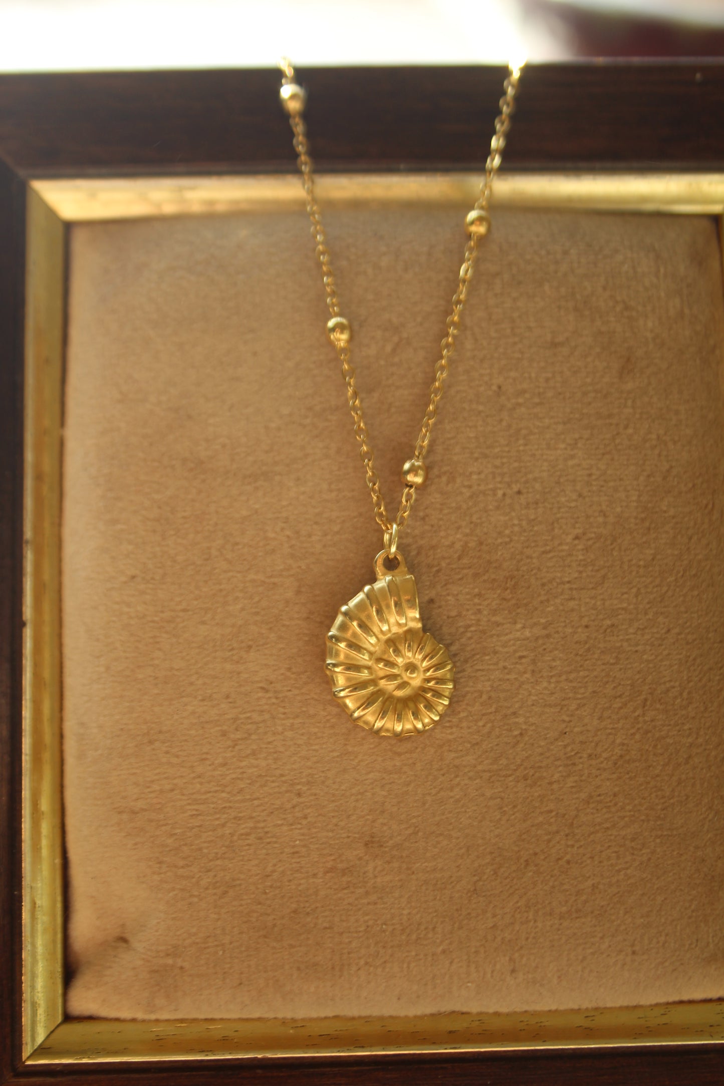 Gold Seashell Necklace – 18K Gold-Plated, Waterproof & Durable