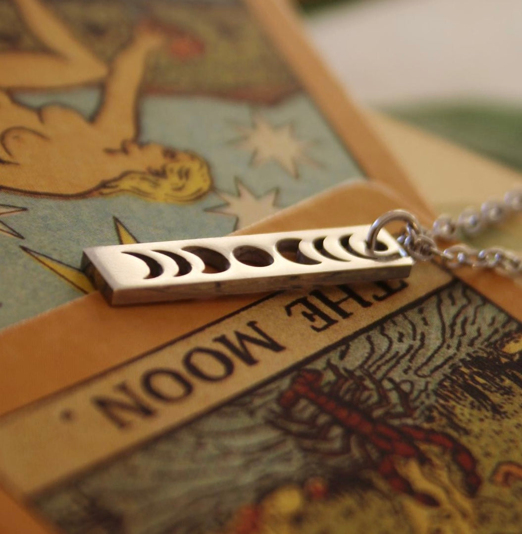 Silver Moon Phase Necklace