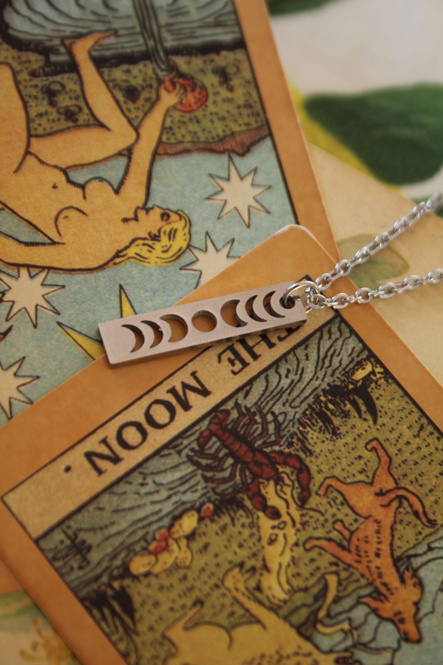 Silver Moon Phase Necklace