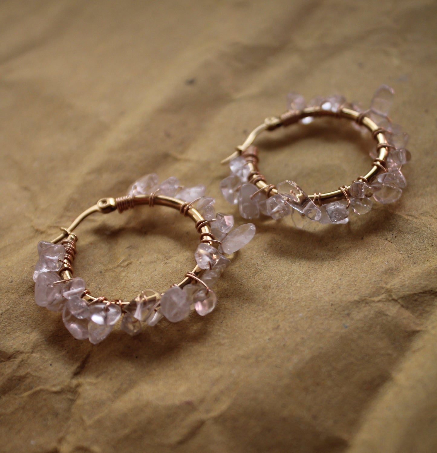 Clear Quartz Hoop Earrings