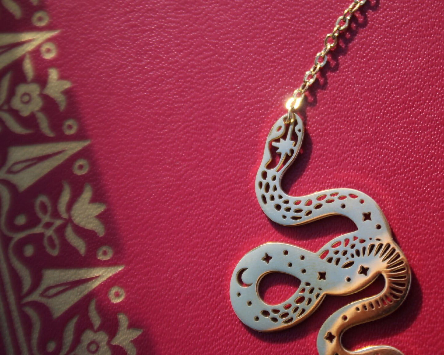 Snake Necklace, Gold Serpent Necklace, Snake Pendant Necklace, Gold Snake Charm, Serpent Jewelry