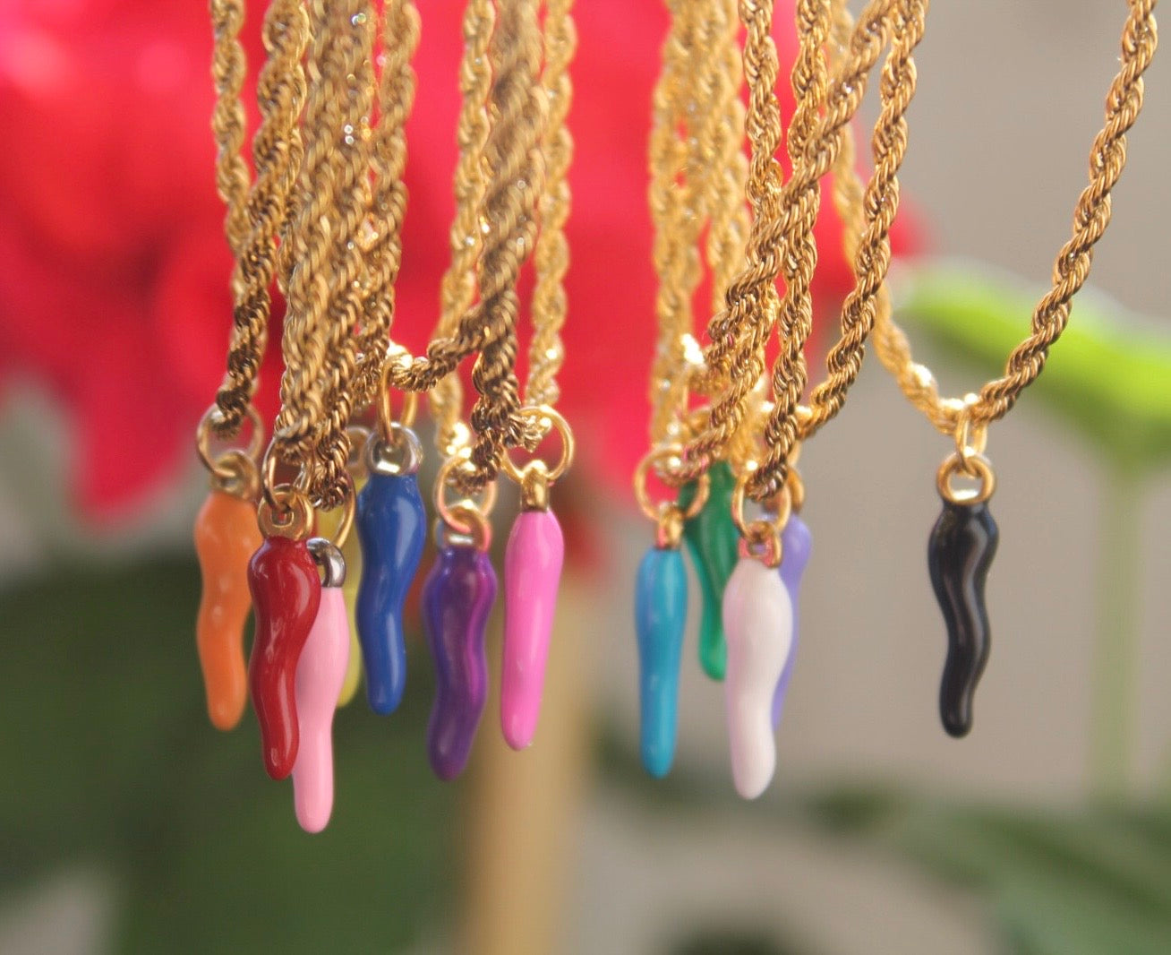 Colorful Horn Pendants