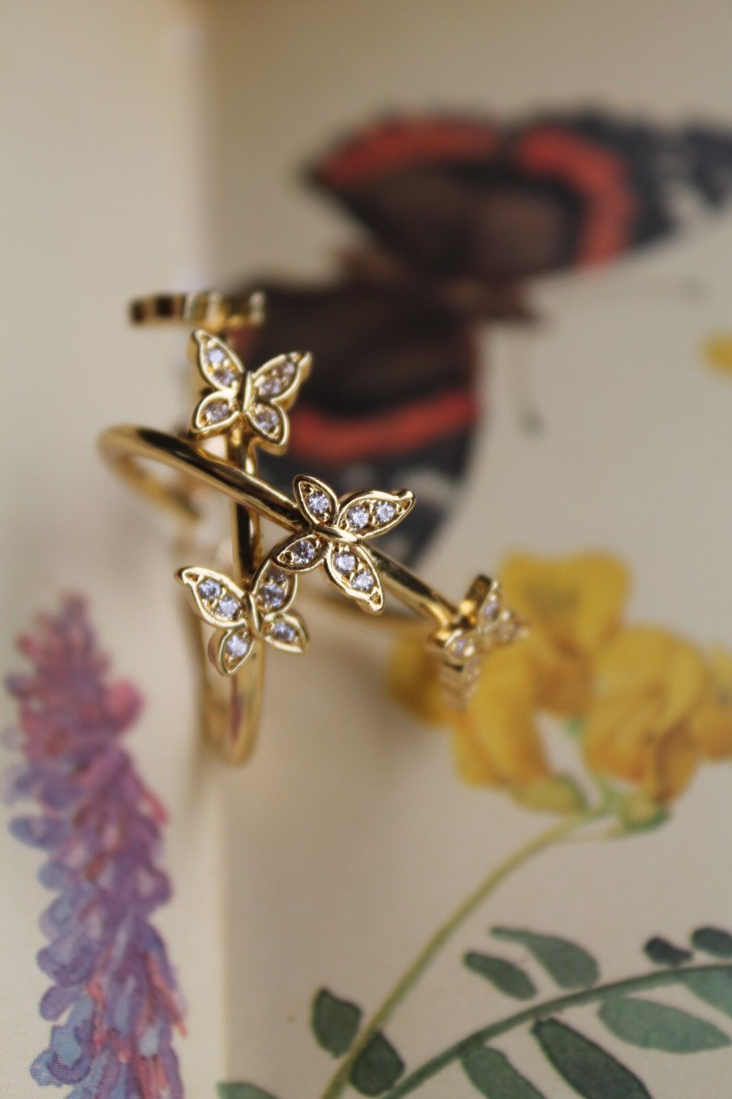 18k Gold Plated Butterfly Earrings