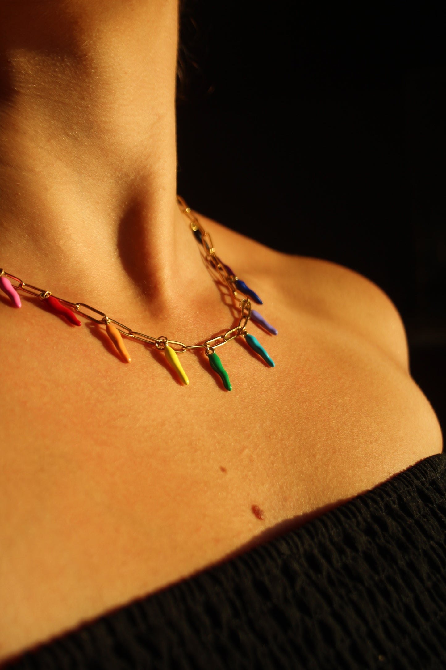 Rainbow Horn Necklace