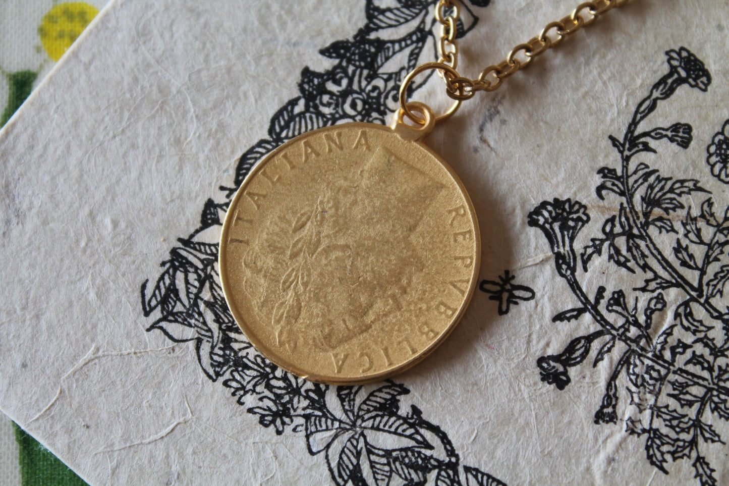 Italian Vintage Lira Coin Necklace