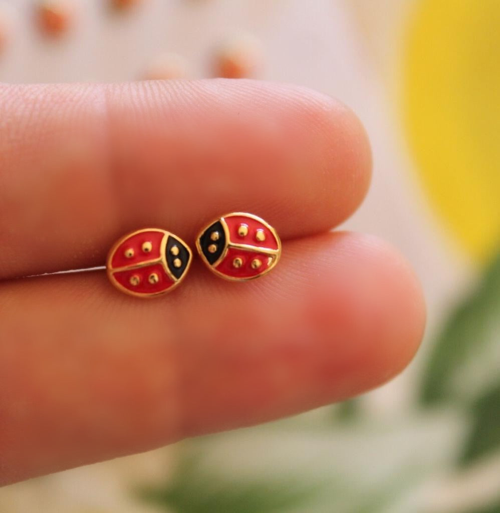 Elegant Italian Jewelry - Ladybug Earrings