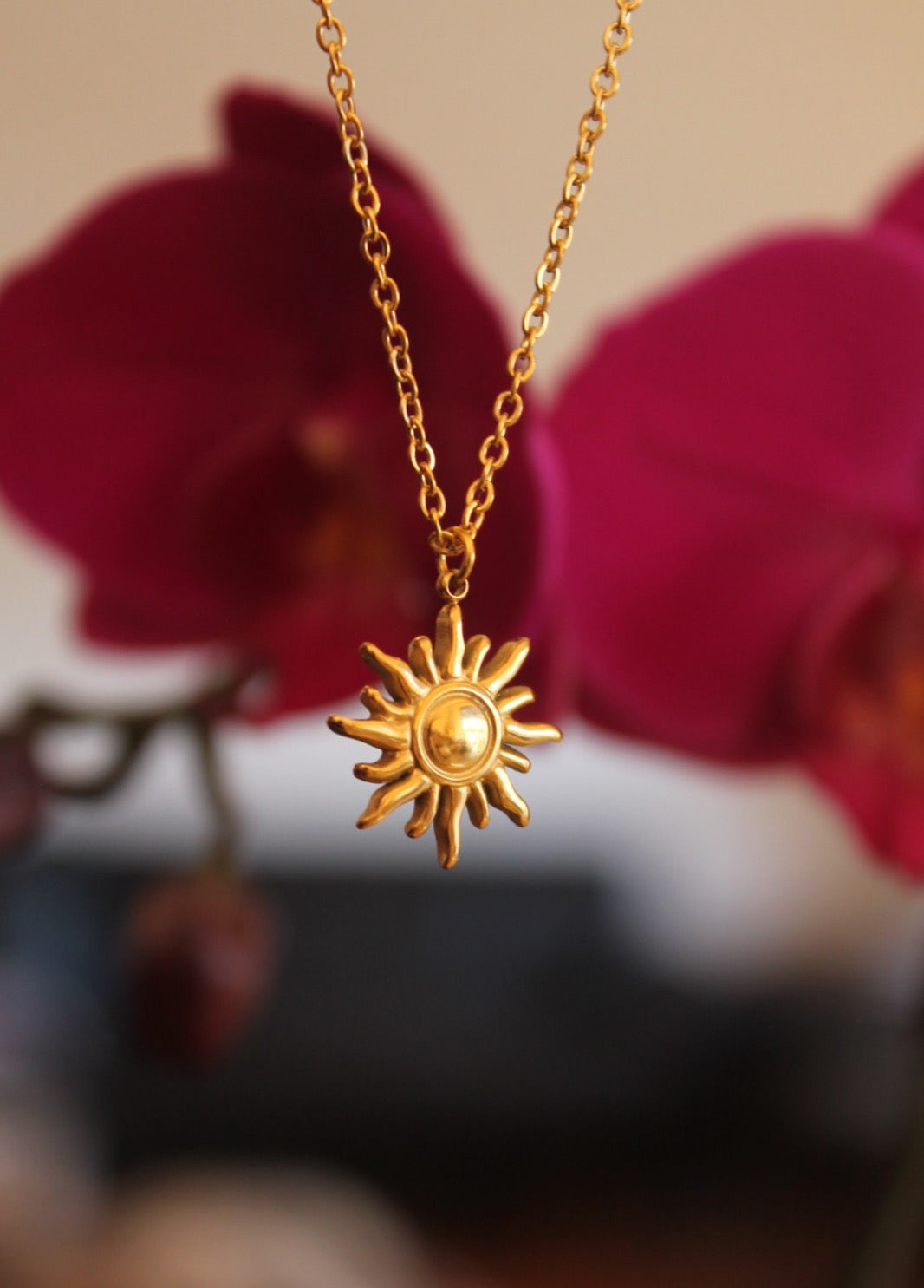 Gold Sun Necklace 