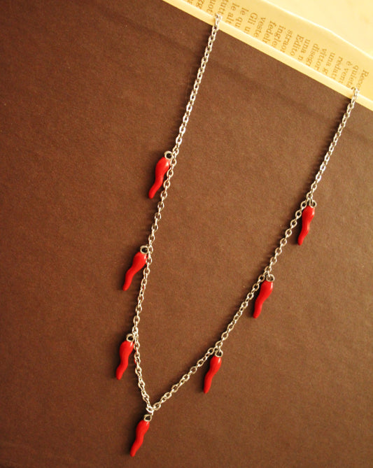 Sevenfold Red Cornicello Necklace: Amplify Your Luck!