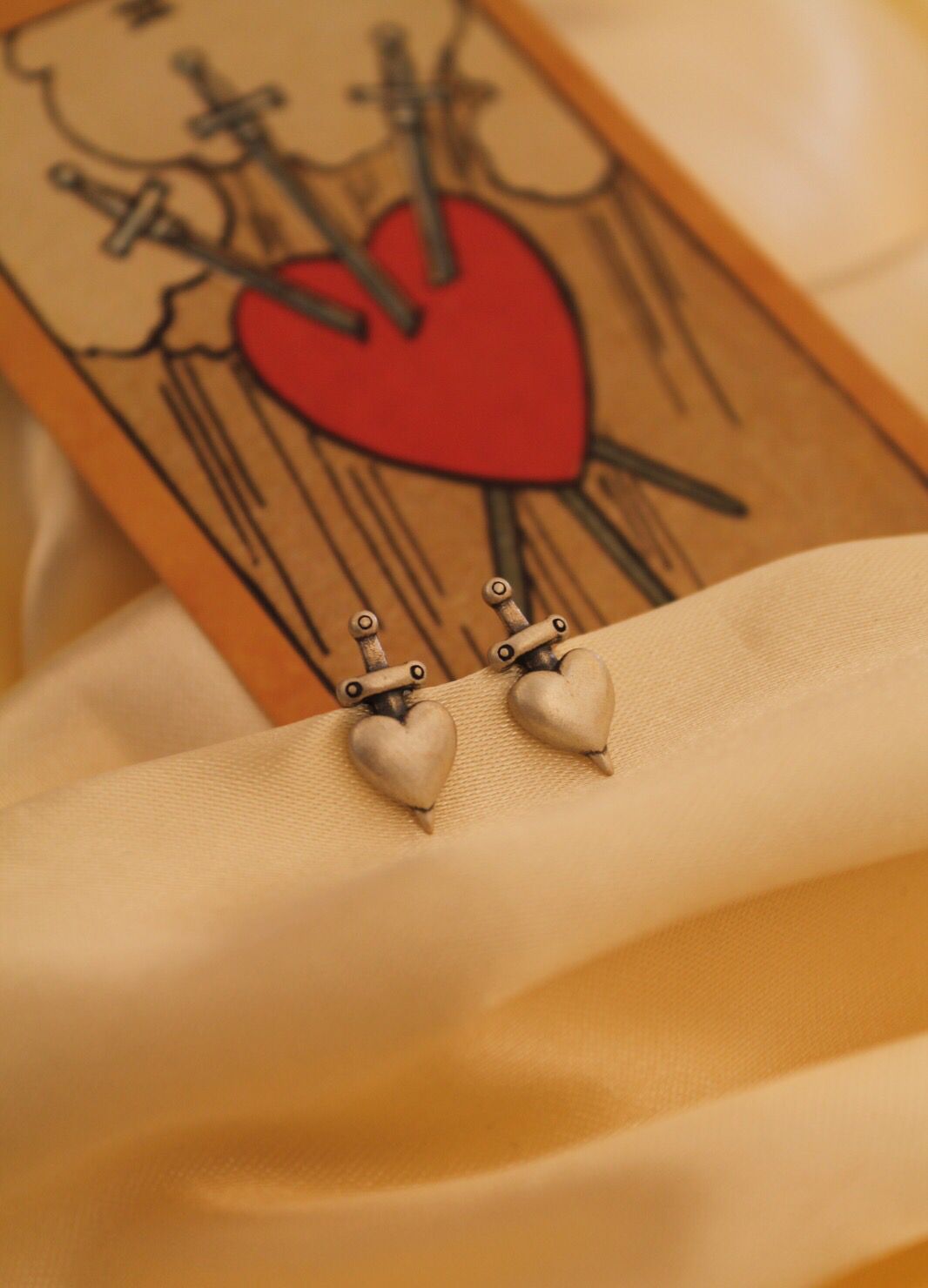 Sword-Pierced Heart Earrings