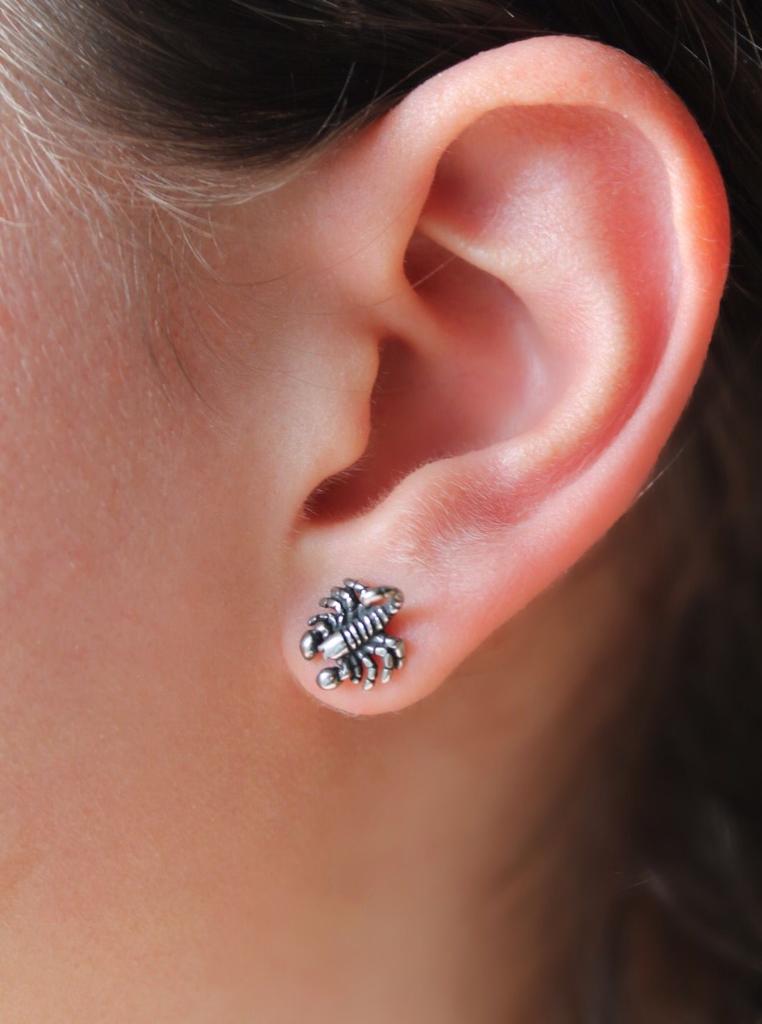 Scorpio Earrings: Detailed Gothic Studs