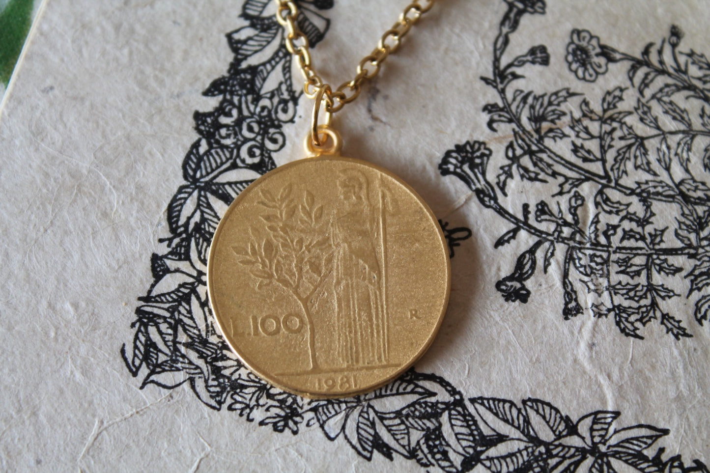 Italian Vintage Lira Coin Necklace