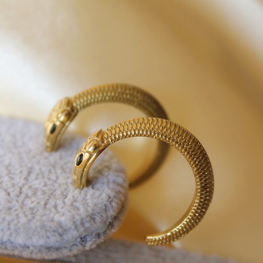 Gold Ouroboros Earrings