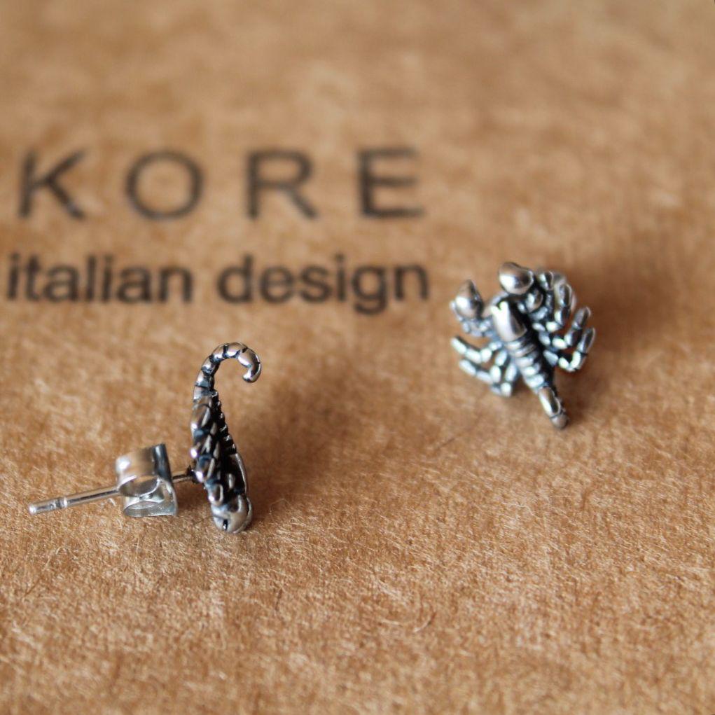 Scorpio Earrings: Detailed Gothic Studs