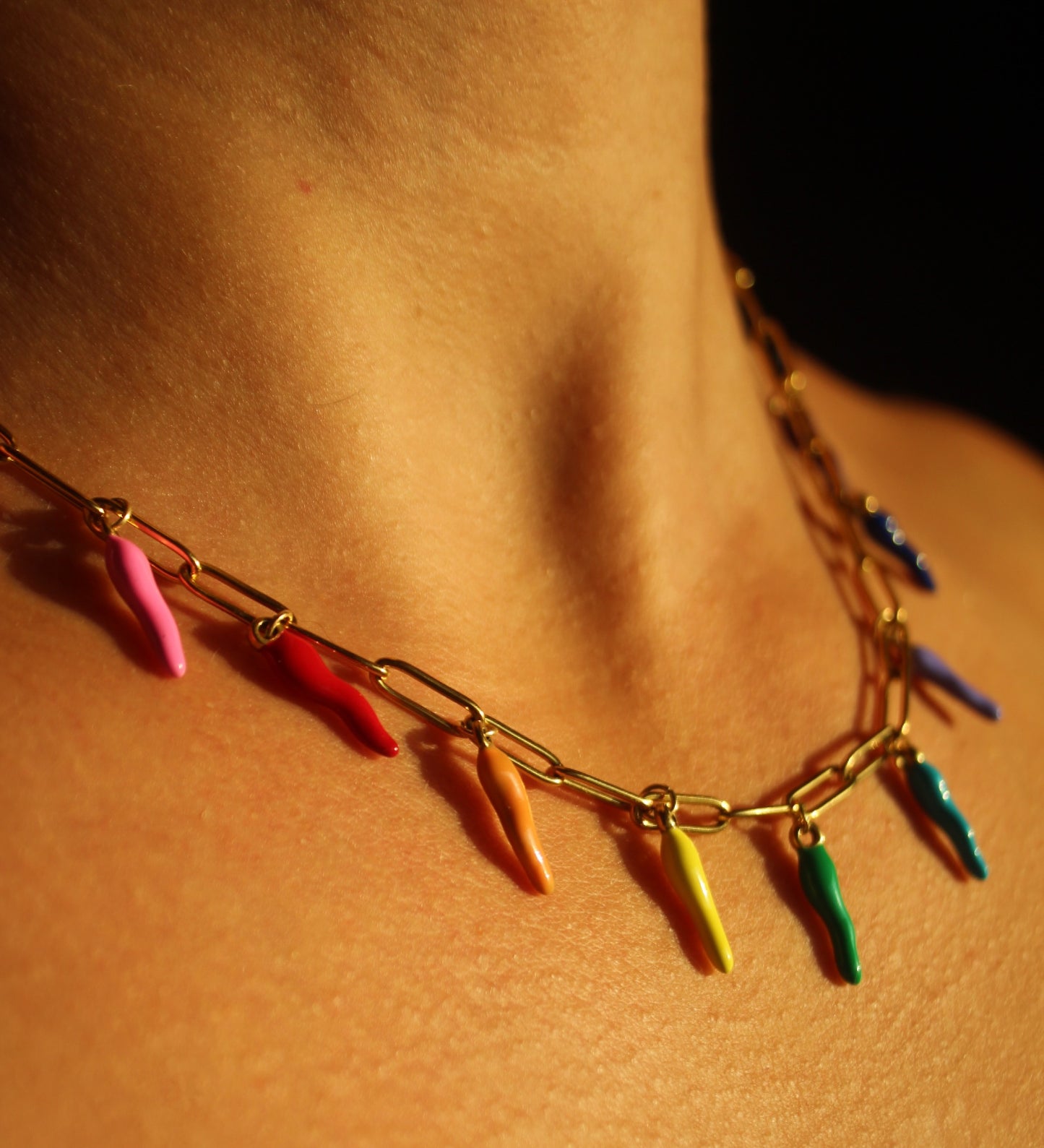 Rainbow Horn Necklace