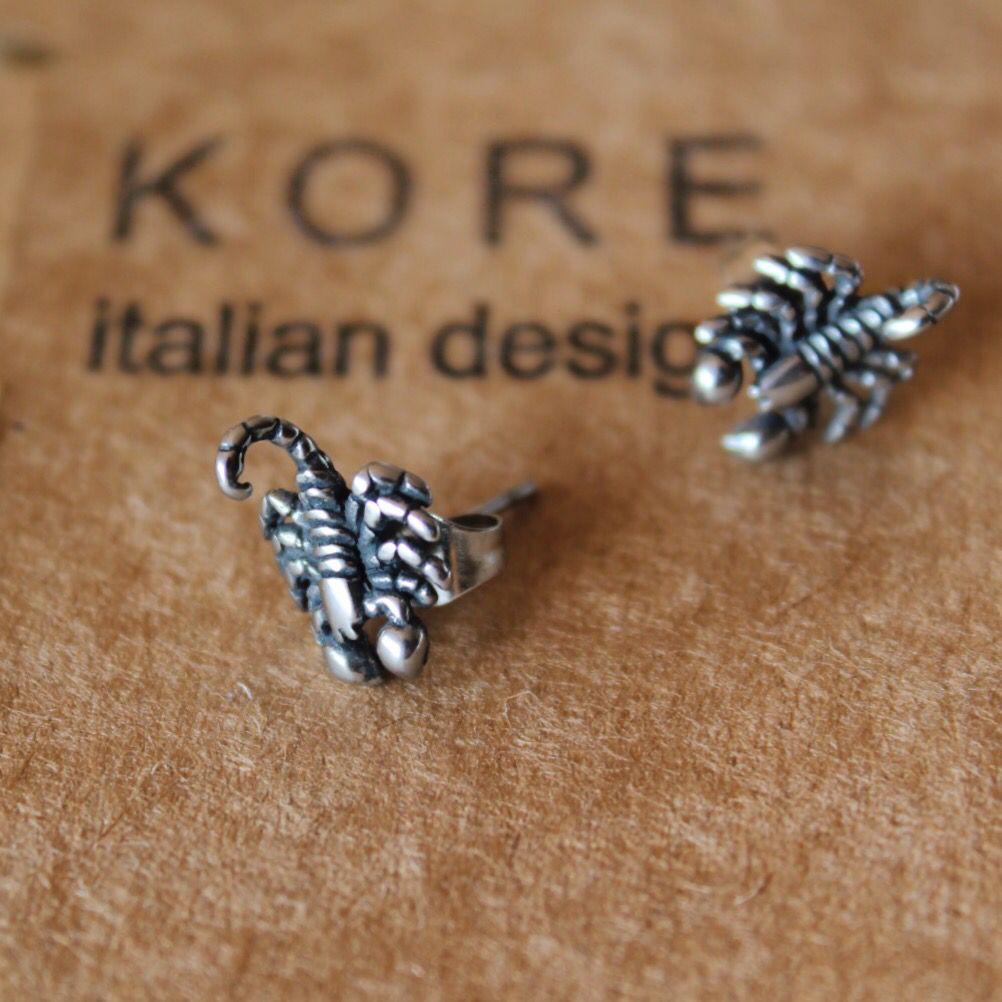 Scorpio Earrings: Detailed Gothic Studs