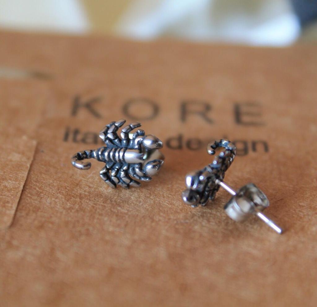 Scorpio Earrings: Detailed Gothic Studs