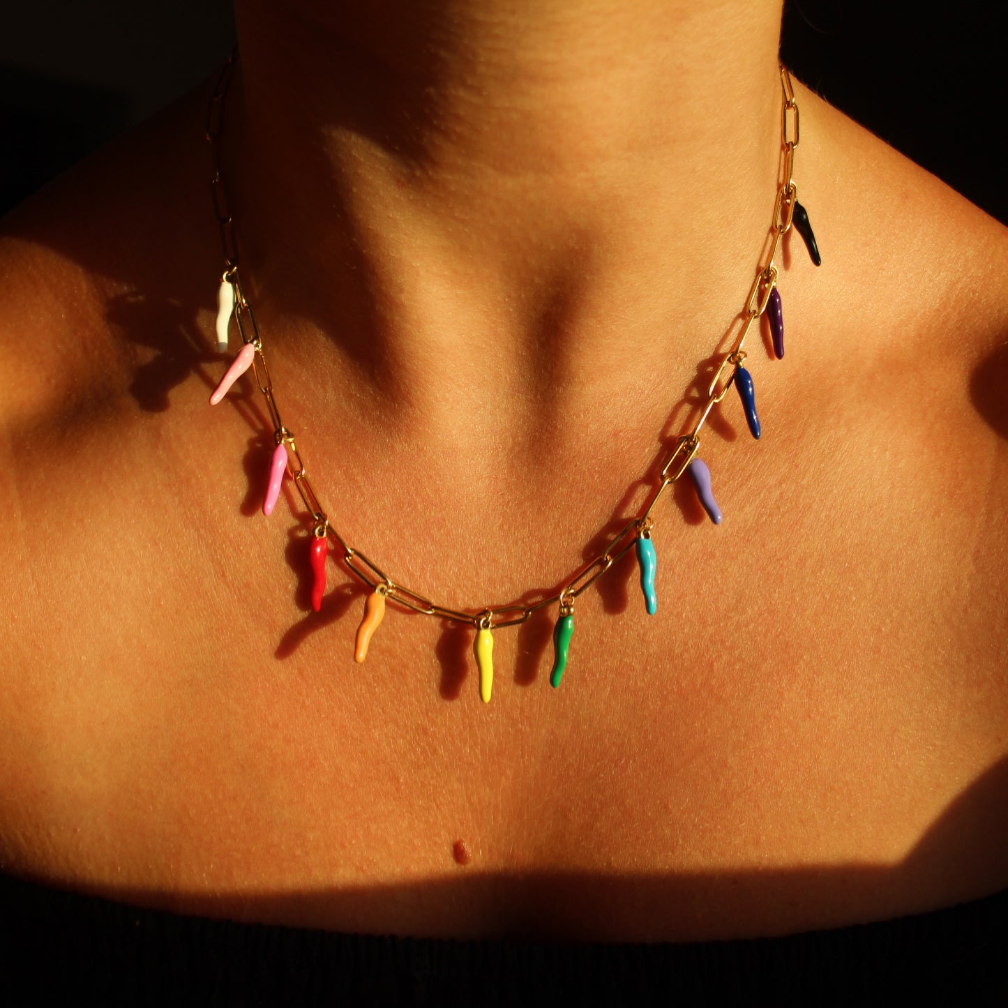 Rainbow Horn Necklace