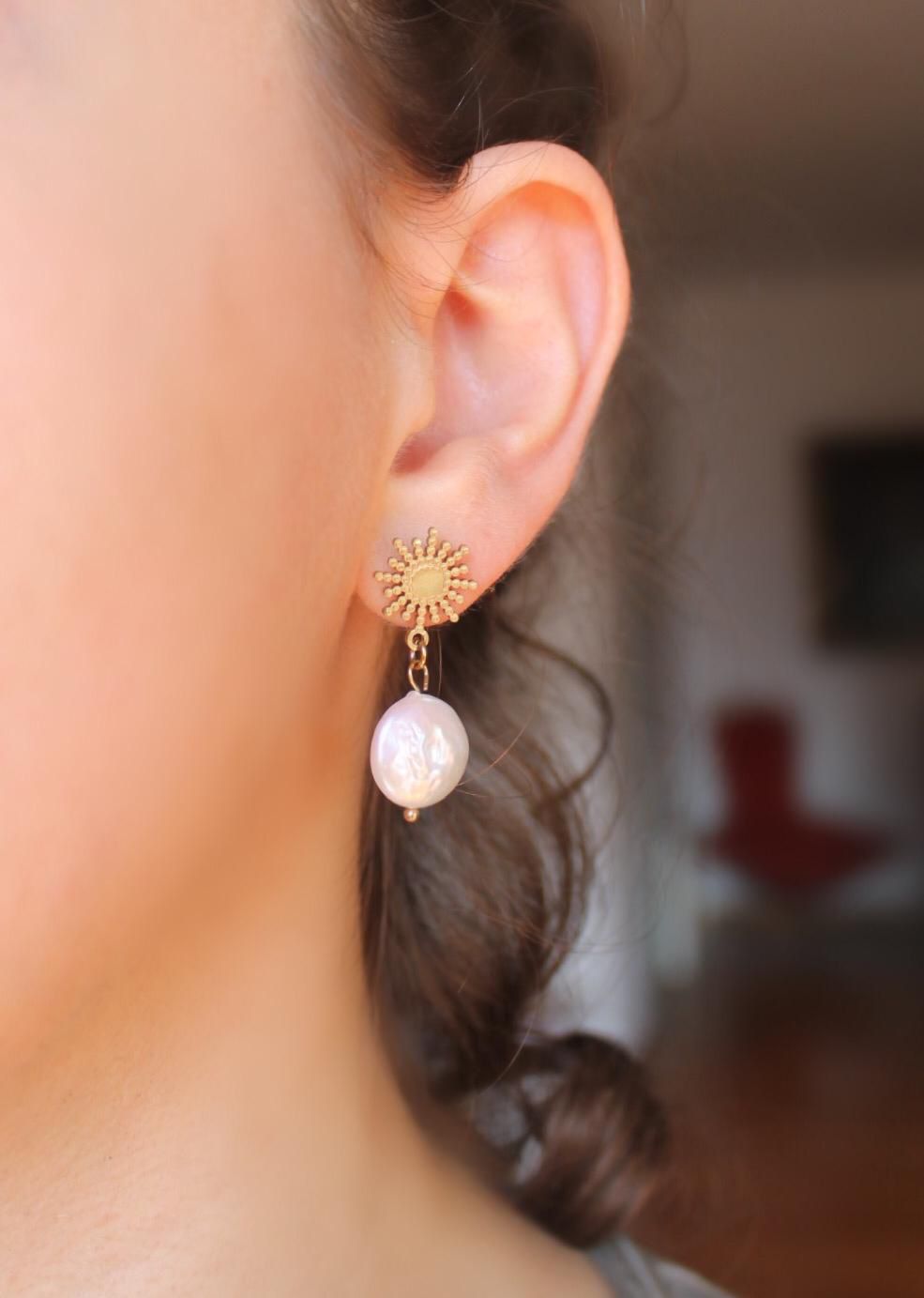 Worn Sun Shaped Earrings