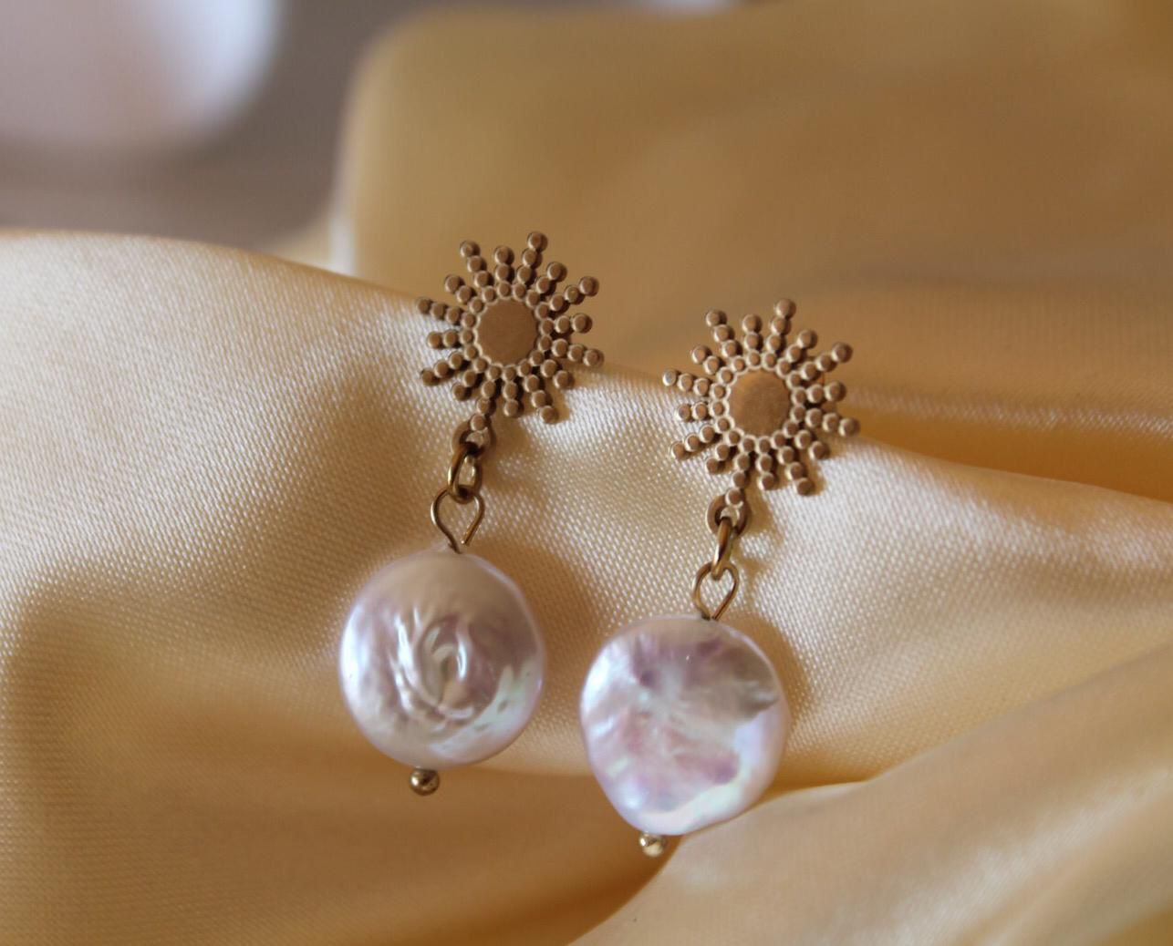 Natural Pearl Detail on Earrings