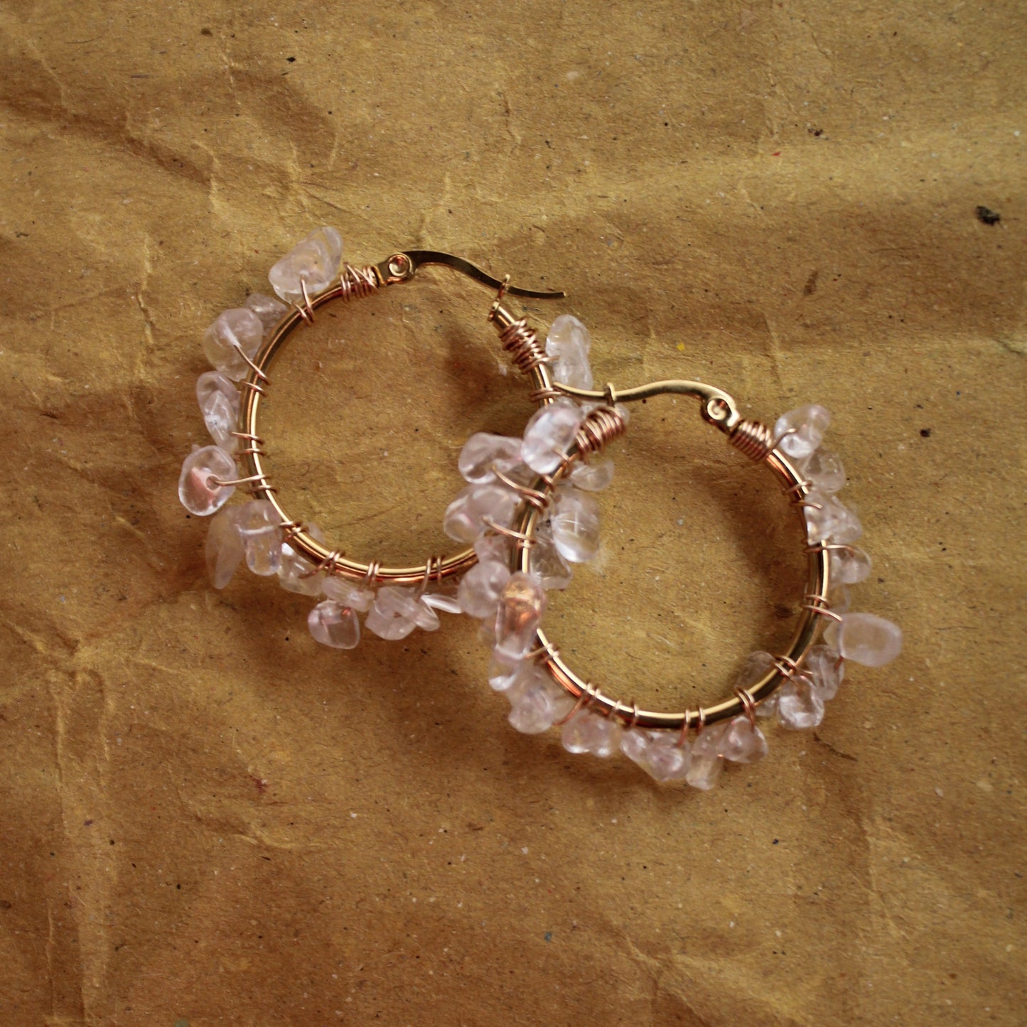 Clear Quartz Hoop Earrings