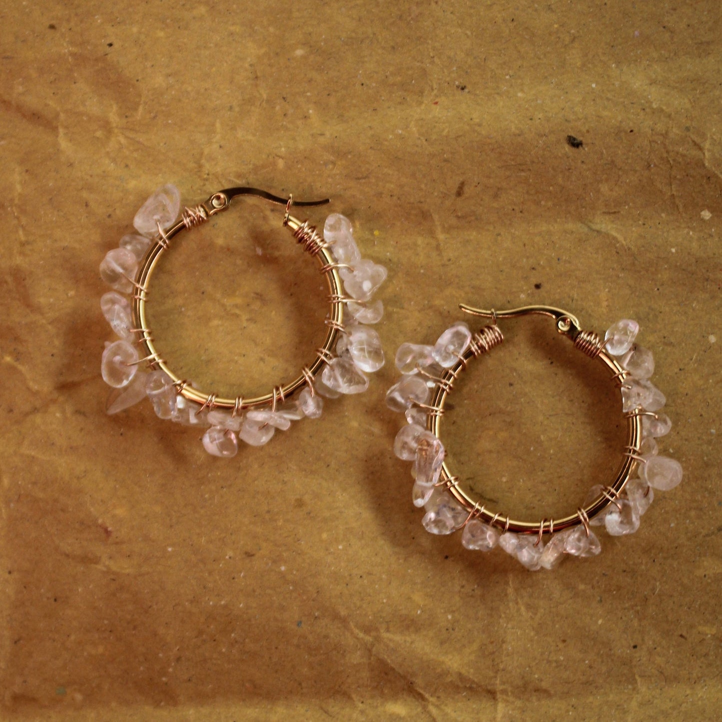 Clear Quartz Hoop Earrings