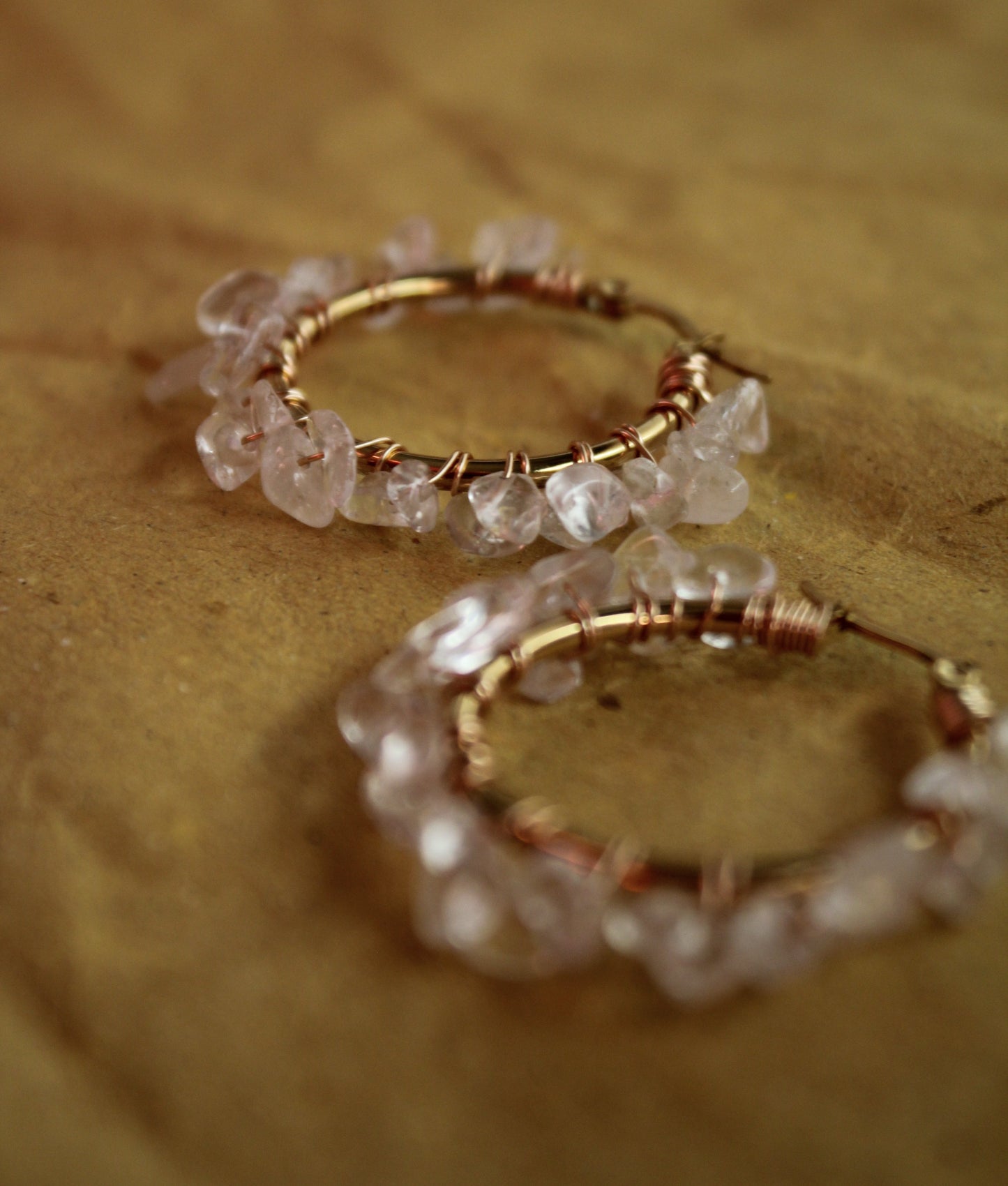 Clear Quartz Hoop Earrings