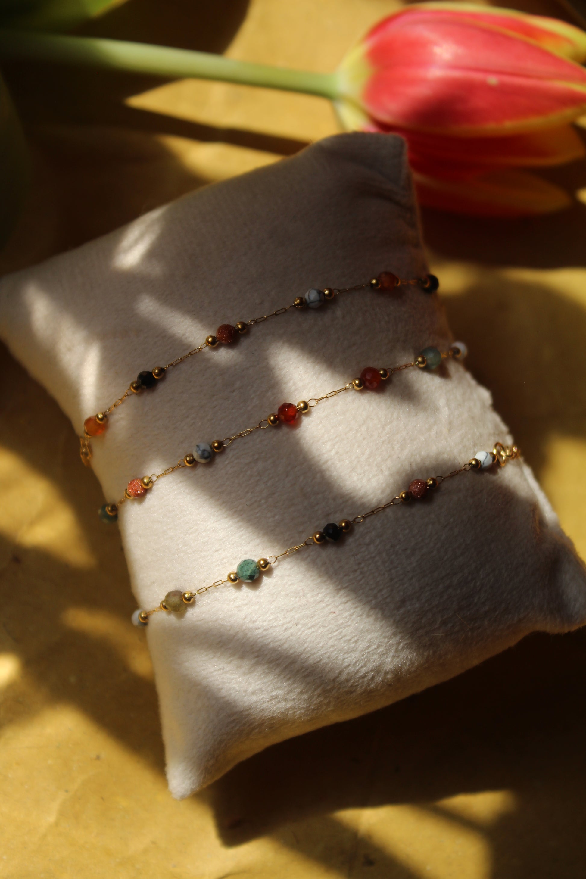 Handmade bracelet with natural stones