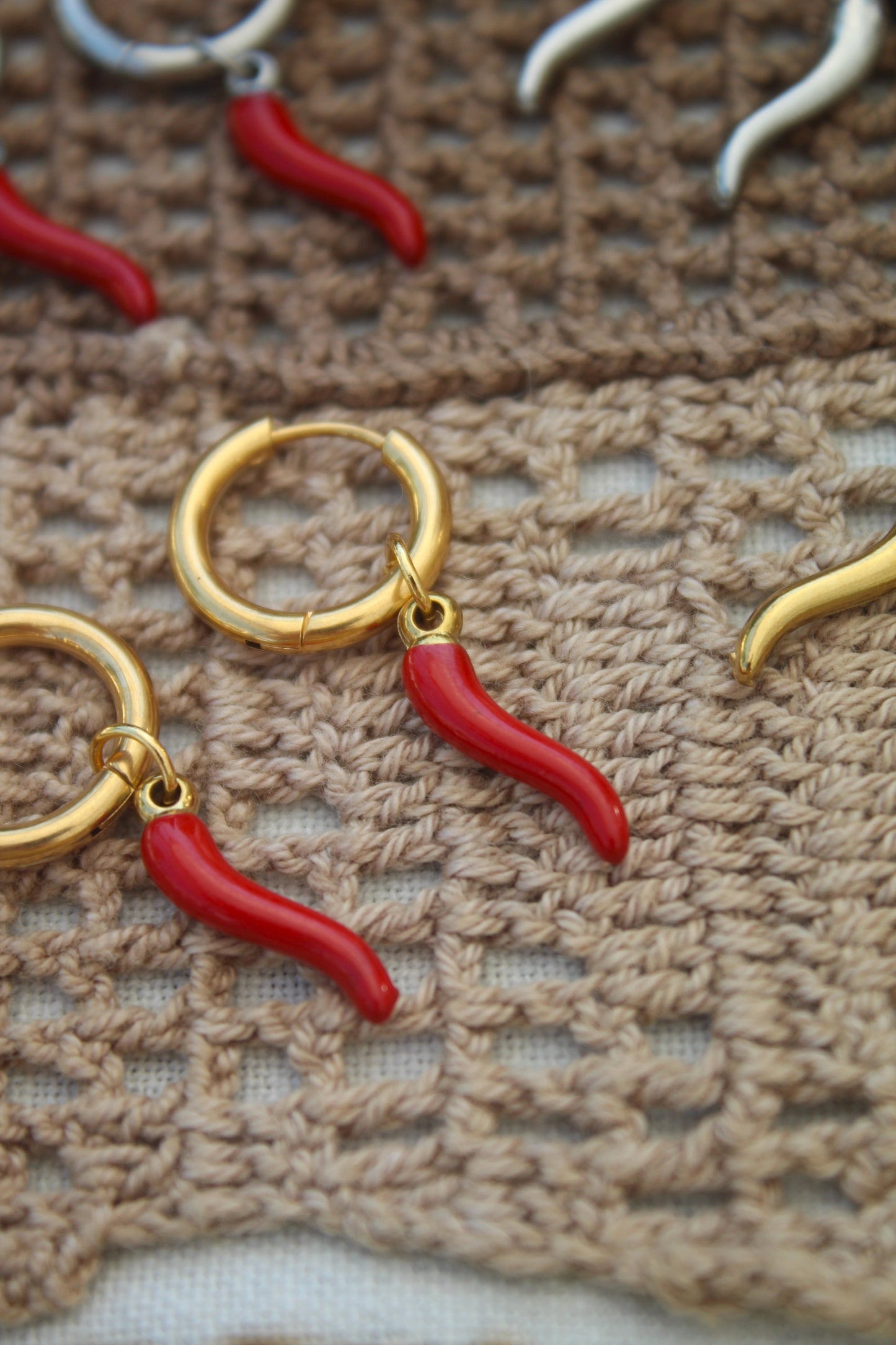 Cornicello Hoop Earrings