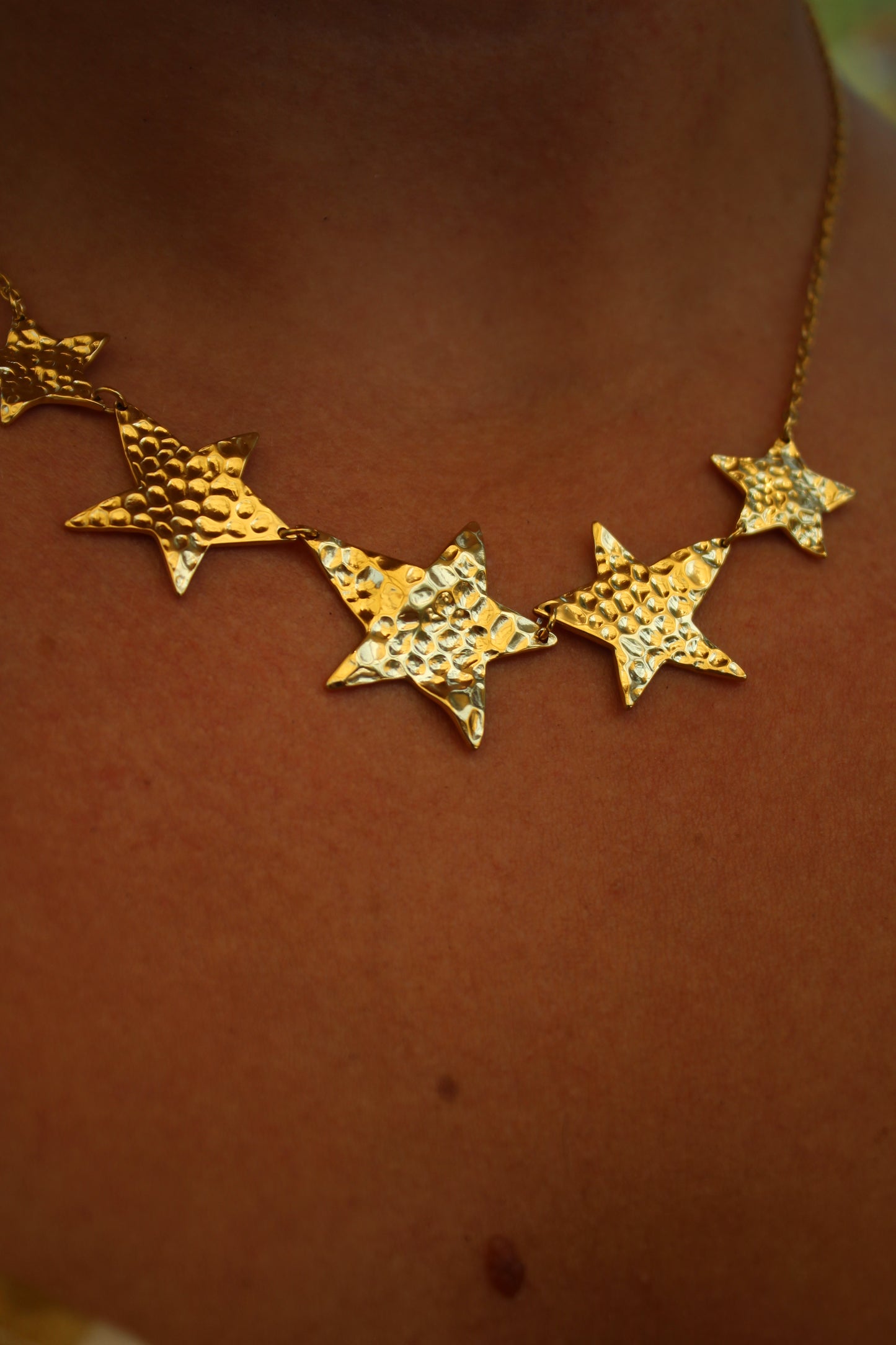 Five Golden Stars Necklace