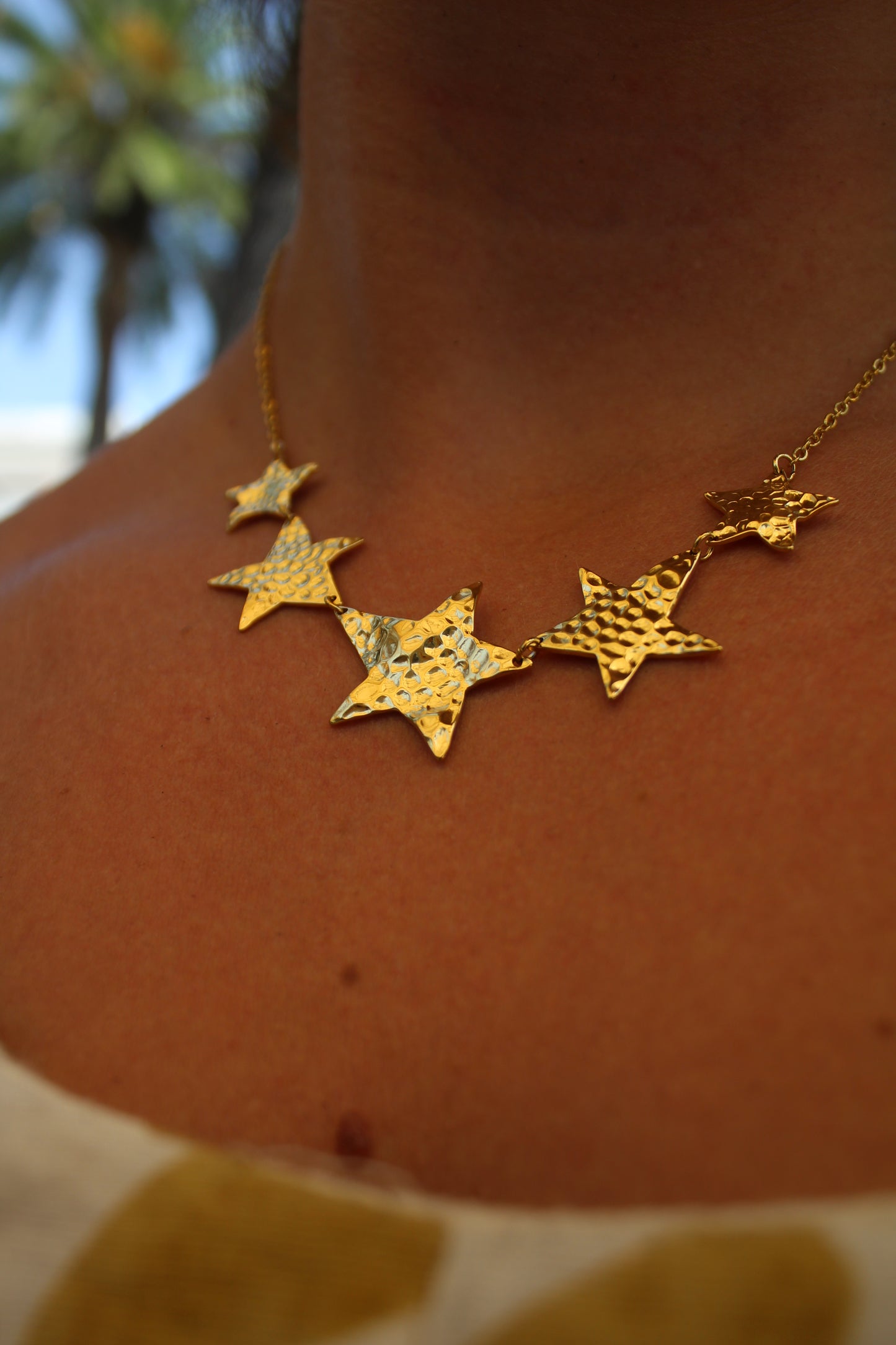 Five Golden Stars Necklace
