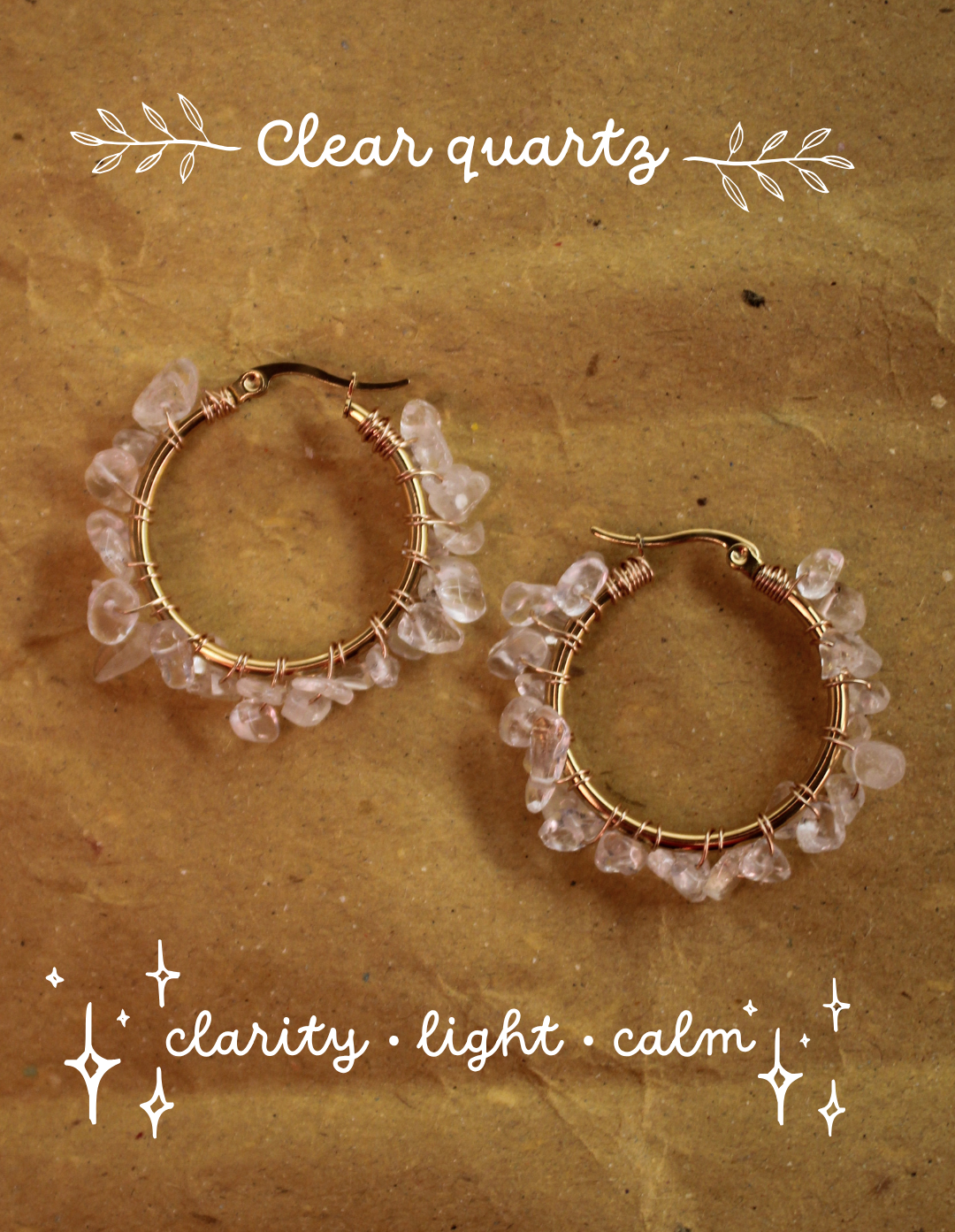 Clear Quartz Hoop Earrings