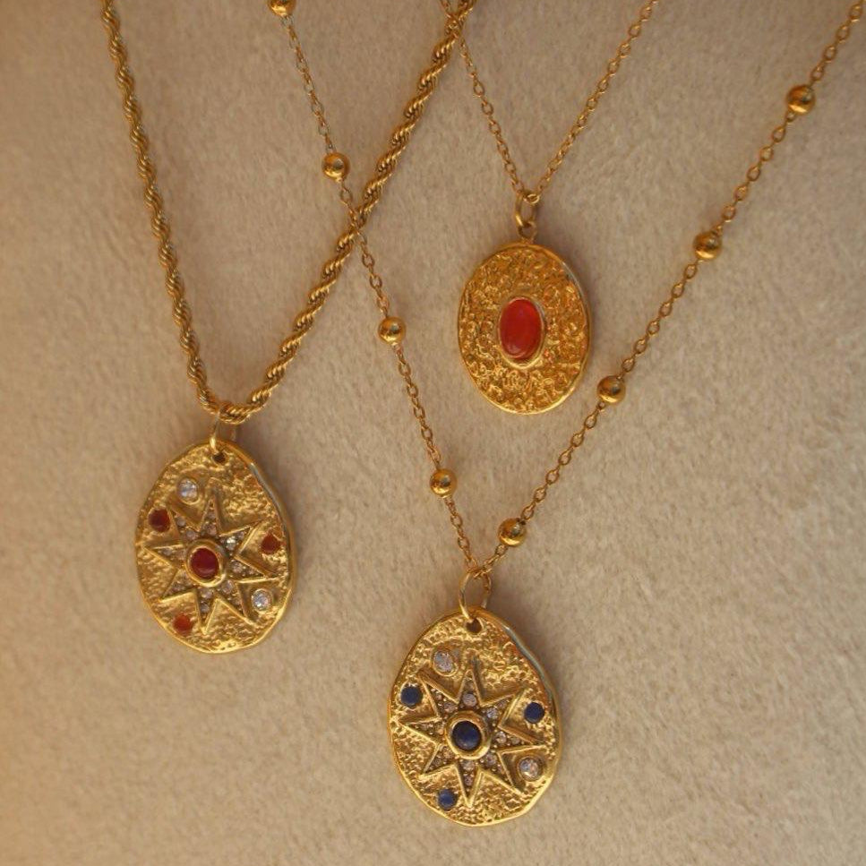 Gold Eight Point Star Pendant