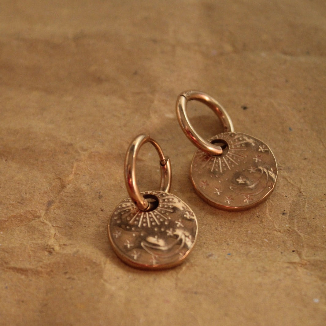 Little Sun, Little Moon | Sun & Moon Coin Earrings