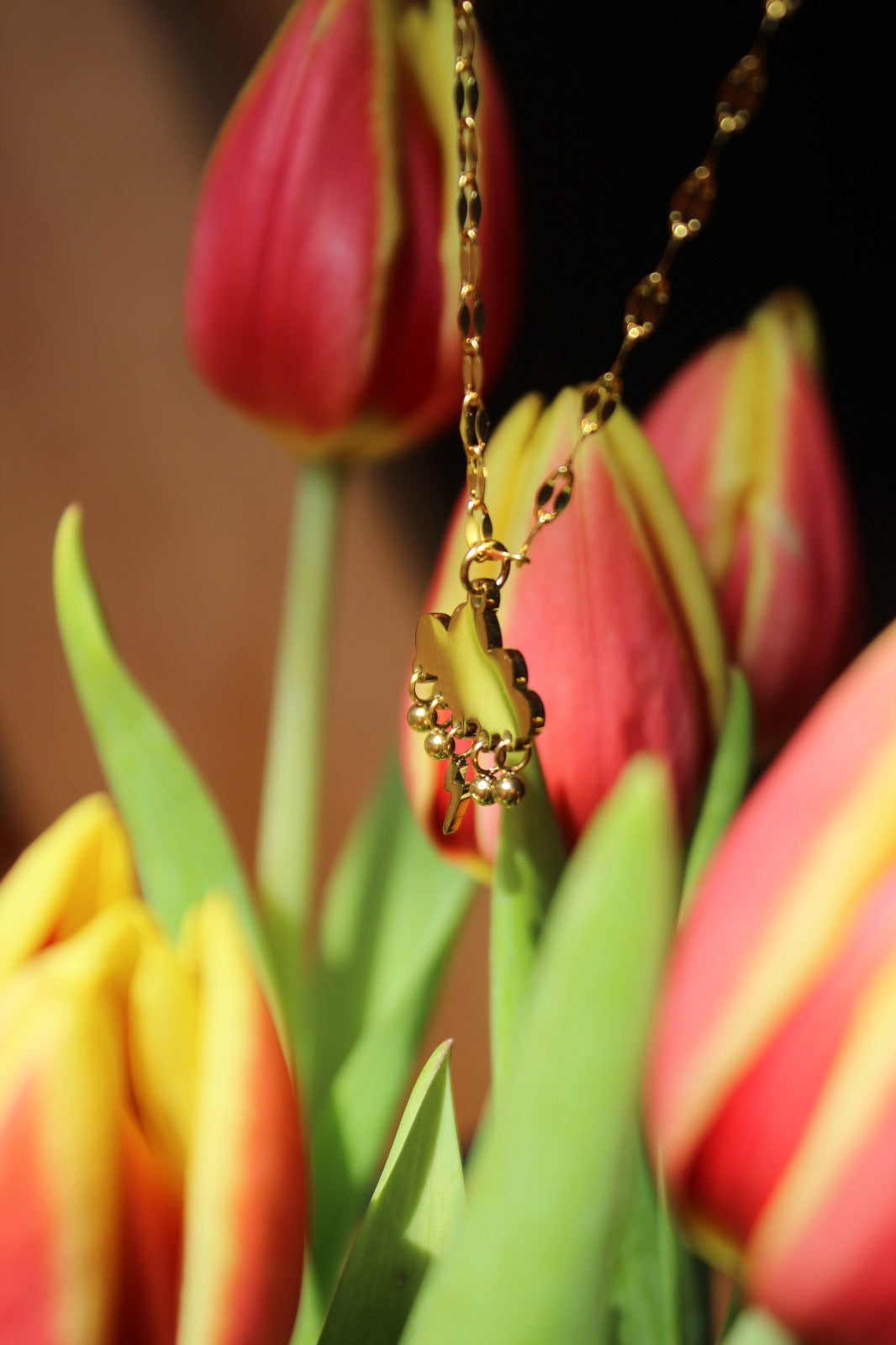 No rain no flowers necklace