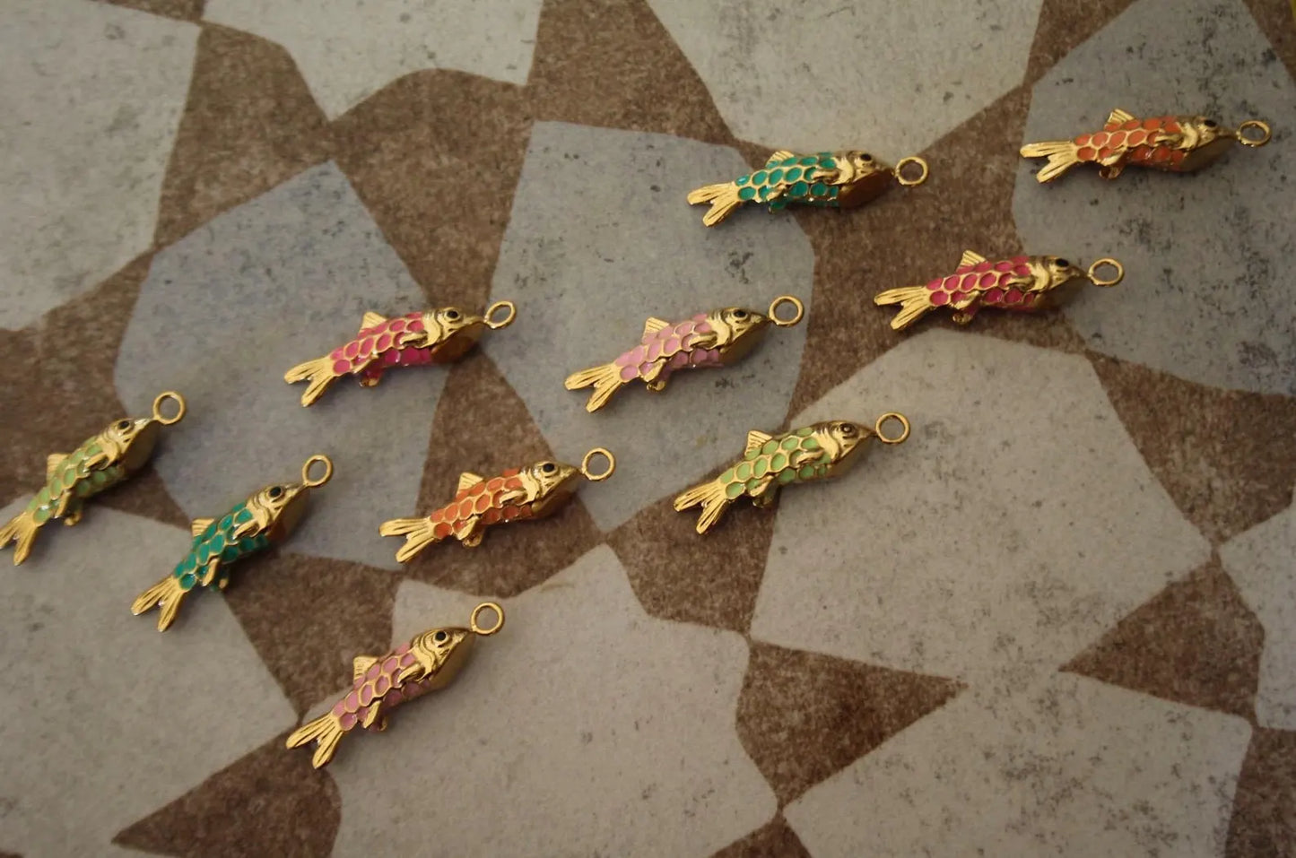 Little Golden Fish Necklace | Colorful Enamel Fish Charm