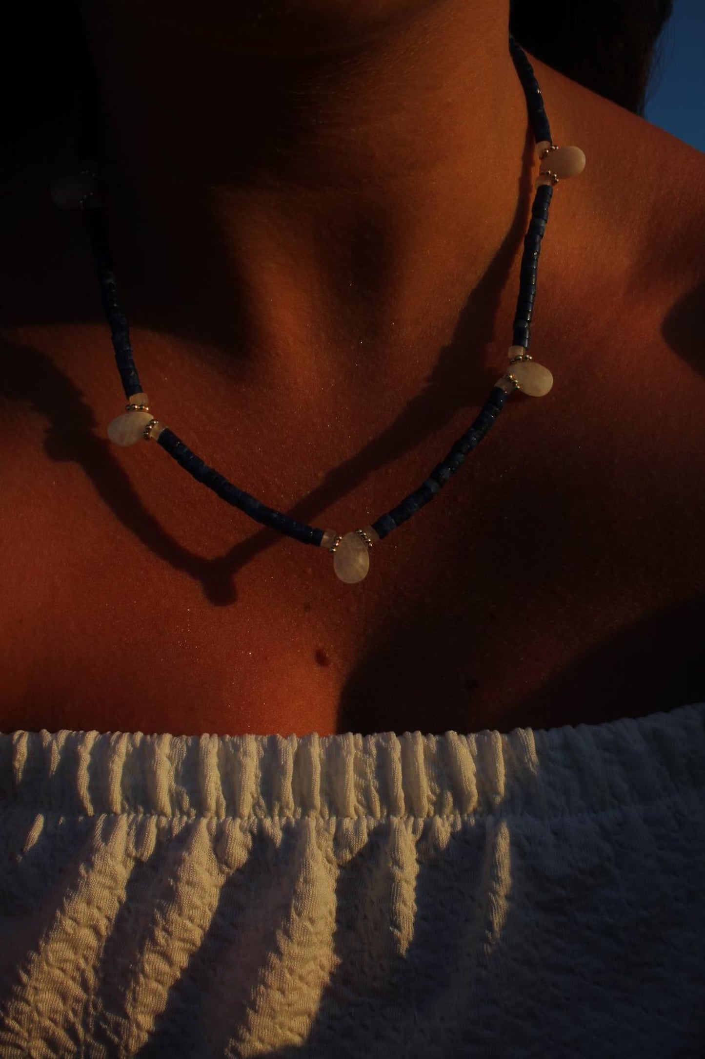Lapis Lazuli and Moonstone Necklace | Natural Gemstone Jewelry, Handmade Italy