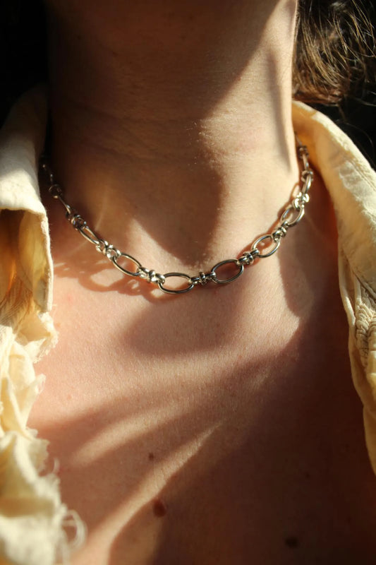 Fancy Paperclip Chain Necklace | Waterproof Stainless Steel in Gold or Silver