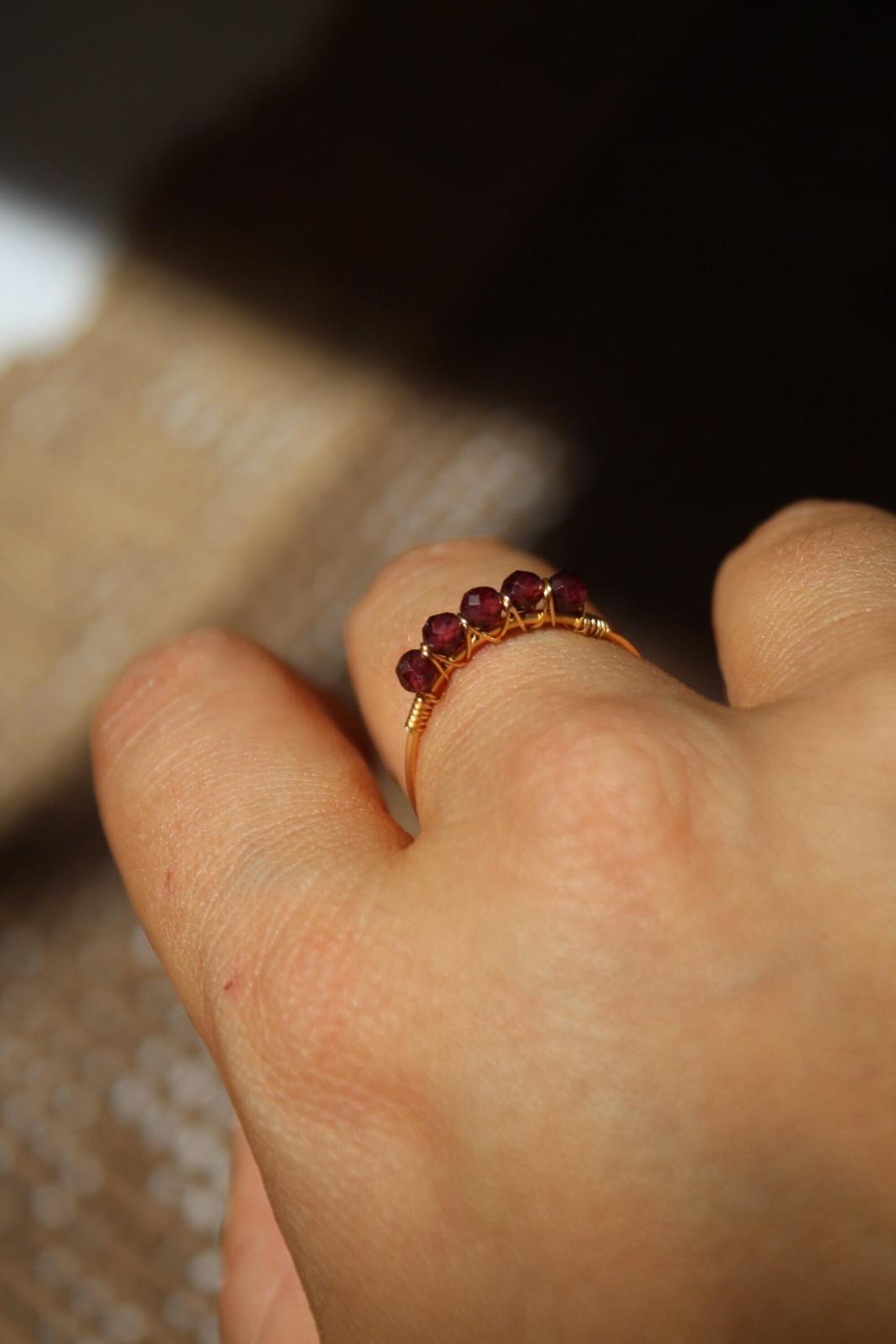 Dainty Ring with Natural Gemstone