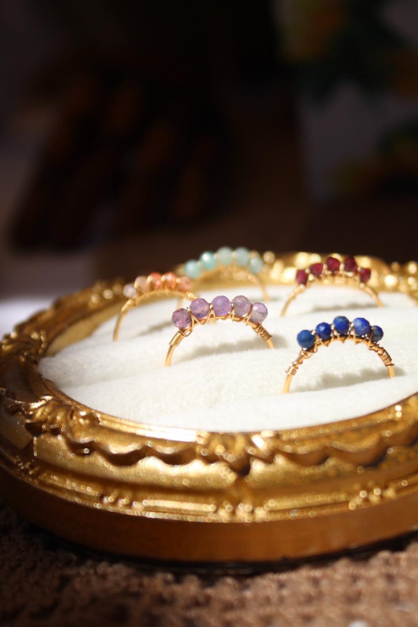 Dainty Ring with Natural Gemstone